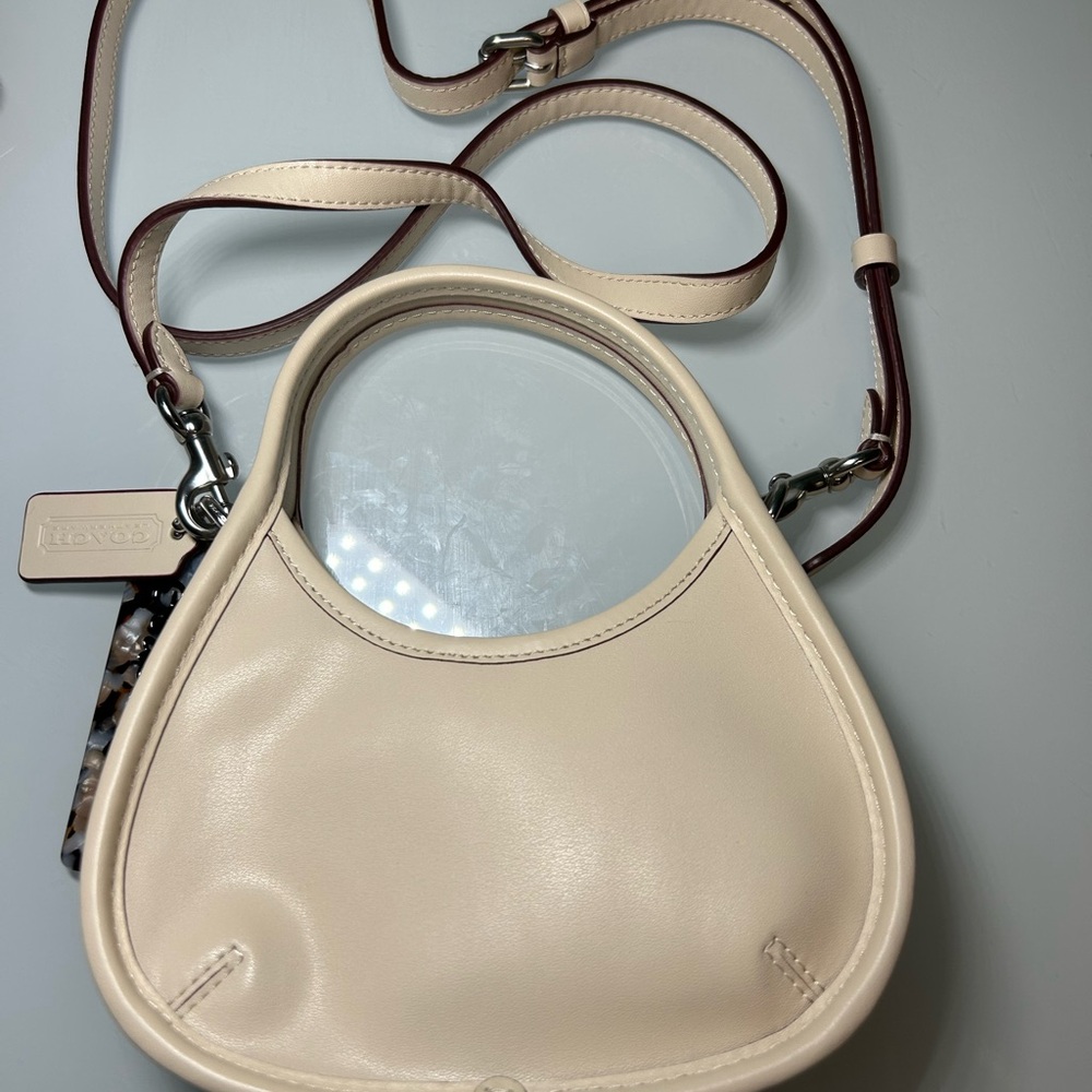 Coach Cream Leather Small Top-Handle Crossbody Bag - Picture 5 of 7